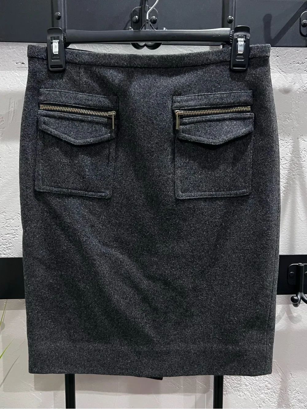 J.Crew Wool Pencil Skirt Charcoal Grey Size 0 - Picture 15 of 15
